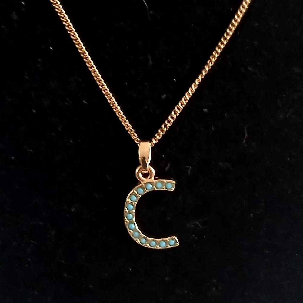 Avon Aqua Initial Necklace C